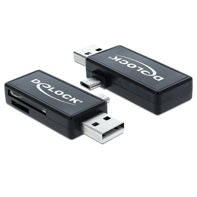 Product Card Reader Delock USB micro B to SD/microSD OTG extern base image
