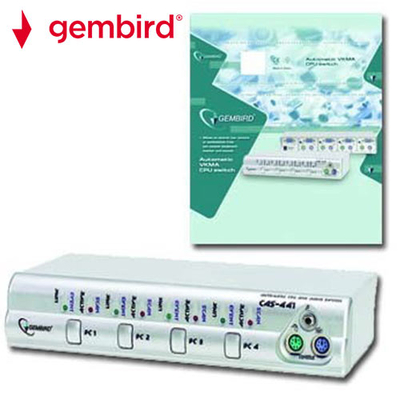 Product KVM Switch Gembird AUTOMATIC CPU and Audio 4PCS base image