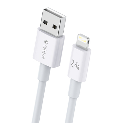 Product Καλώδιο Lightning Celebrat Σε Usb Cb-24l 12w 1.2m Λευκό base image
