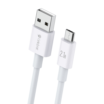 Product Καλώδιο USB Celebrat Micro USB σε USB CB-24M, 10.5W, 1.2m, λευκό base image