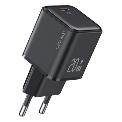 Product Φορτιστής Πρίζας Usams US-CC183, USB-C θύρα εξόδου, 20W PD, μαύρος base image