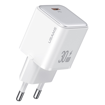 Product Φορτιστής Πρίζας Usams US-CC186, USB-C θύρα εξόδου, 30W PD, λευκός base image