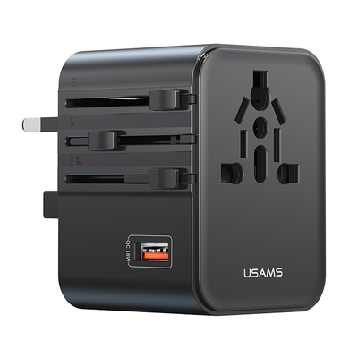 Product Φορτιστής/Αντάπτορας Πρίζας Usams Cc309, USB & 2X USB-C, Universal, 25W, Μαύρος base image