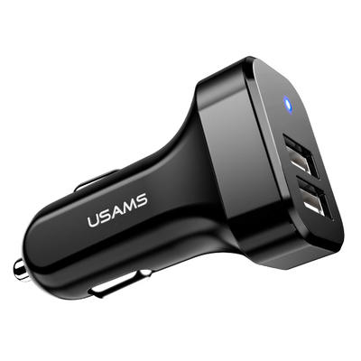 Product Φορτιστής Αυτοκινήτου Usams C13, 2x USB, 2.1A, μαύρος base image