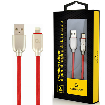 Product Καλώδιo USB Cablexpert PREMIUM RUBBER Lightning 1M RED base image