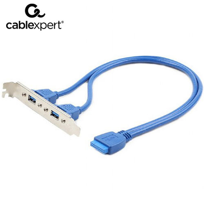 Product Case Accessorie Cablexpert DUAL USB 3.0 RECEPTACLE ON BRACKET base image