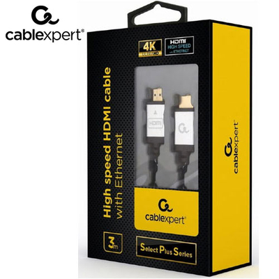 Product Καλώδιο HDMI Cablexpert 4K HIGH SPEED With Ethernet 'SELECT PLUS SERIES' 3M base image