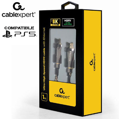 Product Καλώδιο HDMI Cablexpert Ultra High speed With Ethernet, 8K premium series, 1 m base image
