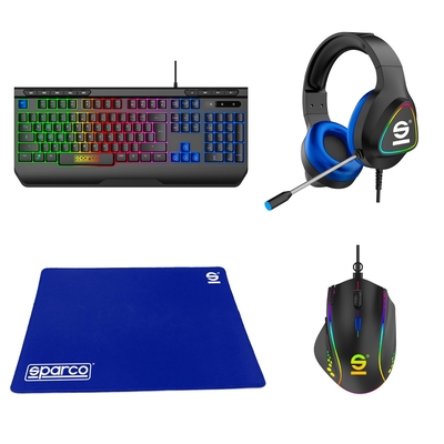 Product Gaming Kit Sparco POLEPOSITION 4in1 Πληκτρολόγιο US, Ποντίκι, Headset, Mousepad, SPGAMEKITPRO base image
