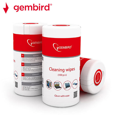 Product Μαντηλάκια Καθαρισμού Gembird CLEANING WIPES 100PCS base image