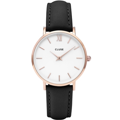 Product Γυναικείο Ρολόι Cluse Cl30003 (33mm) Δερμάτινο Λουράκι Μαύρο base image