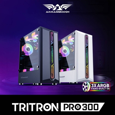 Product Κουτί Η/Υ Armaggeddon With 3 Argb Fans Tritron Pro 300 White base image