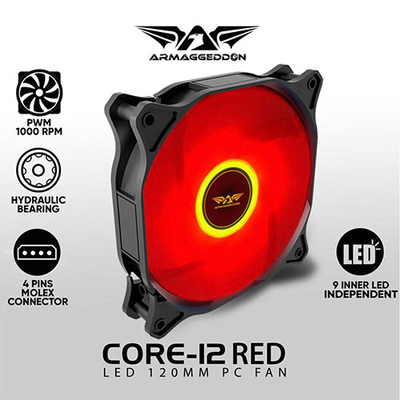 Product Case Fan Armaggeddon PC CORE-12 RED base image