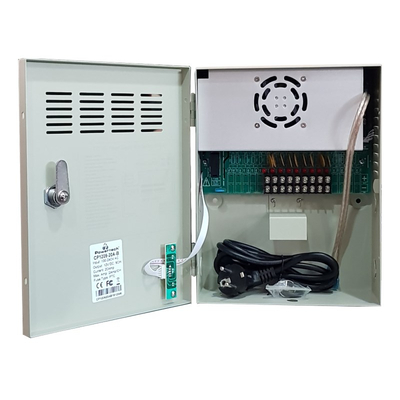 Product Τροφοδοτικό Powertech CP1209-20A-B για CCTV-Alarm, DC12V 20A, 9 κανάλια base image