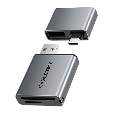 Product Card Reader Cabletime CT-Accd3-Ag για Sd & Micro Sd, USB 3.0, 5Gbps, Γκρι base image