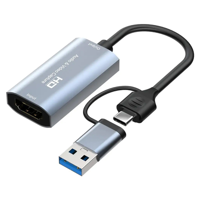 Product Αντάπτορας HDMI Cabletime Video Capture Ct-Achc-Ag, HDMI/Usb & USB-C, 4K/60Hz, Γκρι base image