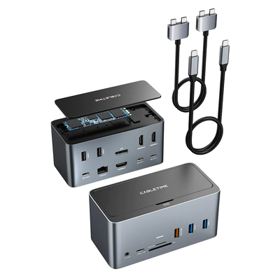 Product Docking Station Cabletime DOCK162-AG2 15 θύρες, M.2 NVME, 4K 100W, γκρι base image