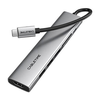 Product Docking Station Cabletime CT-Hbp2-Ag7, 7 Θυρών, USB-C, 4K, 100W, Γκρι base image