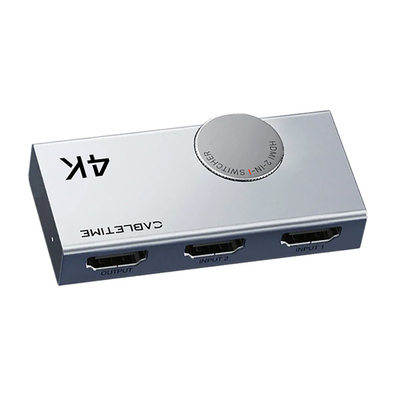Product HDMI Switch Cabletime CT-Hs4K-Ag, 2 σε 1, 4K/60Hz, Bi-Directional, Γκρι base image