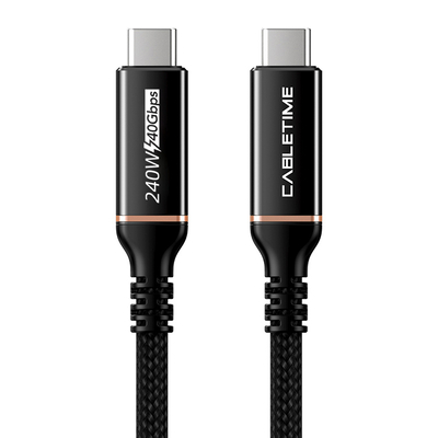 Product Καλώδιο USB-C Cabletime Σε USB-C Ct-Usb4, 240W, 40Gbps, 8K/60Hz, Usb4, 1M, Μαύρο base image