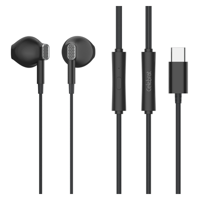 Product Handsfree Ακουστικά Celebrat με Μικρόφωνο D12, Type-C, 1.2m, μαύρα base image