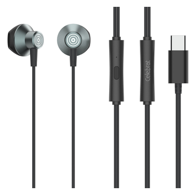 Product Handsfree Ακουστικά Celebrat με Μικρόφωνο D14, Type-C, 1.2m, μαύρα base image