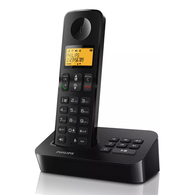 Product Ασύρματο Τηλέφωνο Philips D2651B-34, με ελληνικό μενού, μαύρο base image