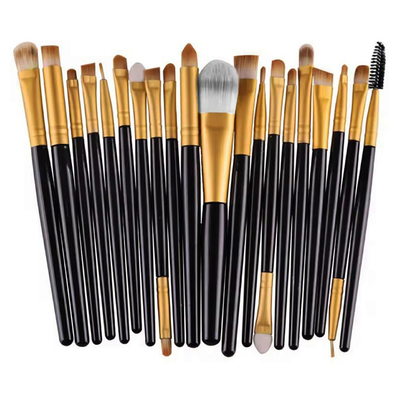 Product Σετ Πινέλων Μακιγιάζ Da178, Συνθετικές Τρίχες, Μαύρο/Χρυσό, 20Τμχ base image