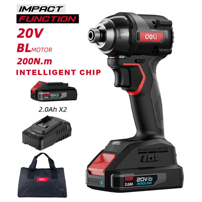 Product Παλμικό Κατσαβίδι Deli Μπαταρίας De-Qz20-1D2, Brushless, 20V, 2X 2Ah, 200N.M base image