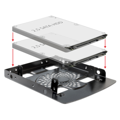 Product Πλαίσιο Για Σκληρούς Δίσκους Delock 3,5" 2x 2,5" HDDs Metall base image