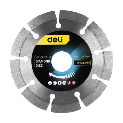 Product Deli Δίσκος Κοπής Διαμαντέ Dh-Sqp115-E1, Δομικών Υλικών, 115mm, 13200rpm base image