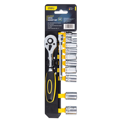 Product Σετ Καστάνια με Καρυδάκια Deli Dl0012T, 45 Δόντια, 1/4", 150Mm, 12Τμχ base image
