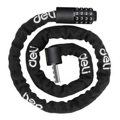 Product Κλειδαριά Ποδηλάτου Deli Συνδυασμού Dl508031, Φ4Mm, 1M, Μαύρη base image