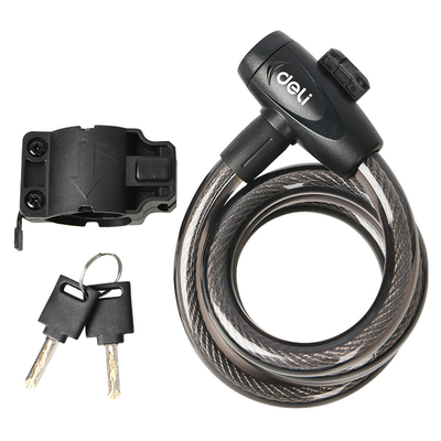 Product Κλειδαριά Ποδηλάτου Deli με Κλειδί Dl508062, Φ12Mm, 1M, Μαύρη base image