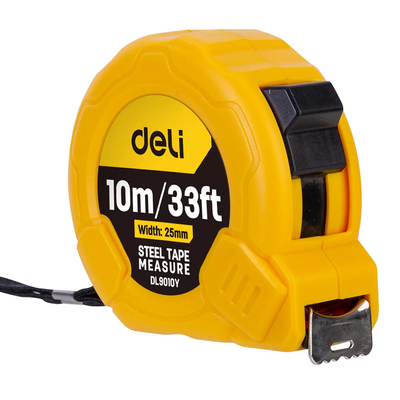 Product Deli Μέτρο Dl9010y, Με Κλείδωμα & Clip Ζώνης, 10m/33ft X 25mm base image
