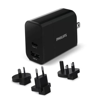Product Φορτιστής Πρίζας Philips DLP2621T/GRS Γρήγορος, ταξιδιού με αντάπτορες και θύρες 1C 1A 30W base image