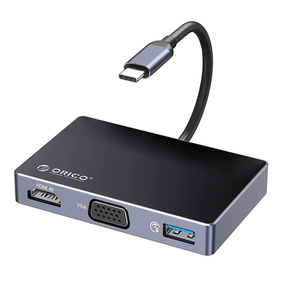 Product Docking Station Orico DM-5P, USB/Type-C/HDMI/VGA/3.5mm, 4K, 100W, μαύρο base image