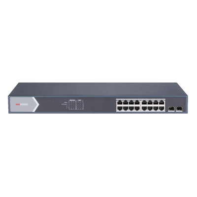 Product Network Switch Hikvision Managed DS-3E1518P-SI, 16x PoE & 2x SFP ports, 1000Mbps base image
