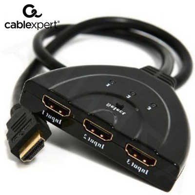 Product HDMI Switch Cablexpert INTERFACE 3 PORTS BUILD IN Cable base image