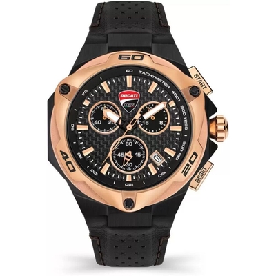 Product Ανδρικό Ρολόι Ducati Dtwgc2019010 (49mm) Δερμάτινο Λουράκι Μαύρο base image