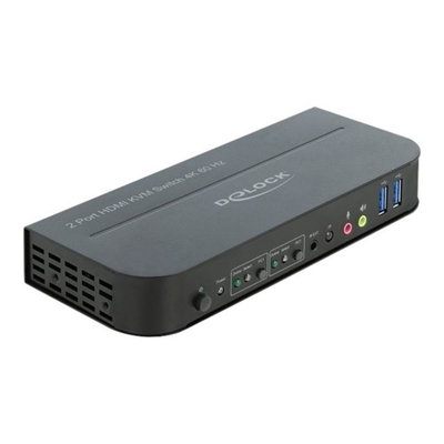 Product KVM & Data Switch DeLock KVM 4K 60 Hz with USB 3.0 and Audio - KVM-/Audio-/USB-Switch - 2 connections base image