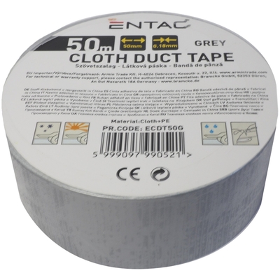 Product Αυτοκόλλητη Ταινία Entac Υφασμάτινη 0.18x50mm Γκρί 50m base image