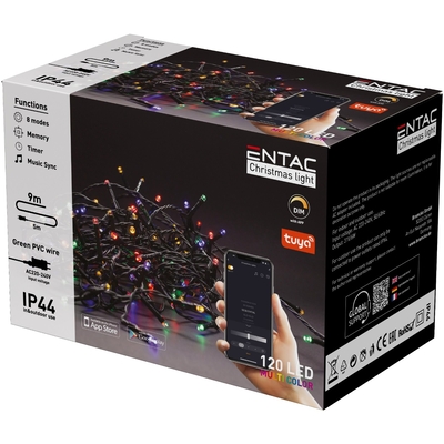 Product Χριστουγεννιάτικα Λαμπάκια Entac IP44 120 LED Πολύχρωμα 9m Tuya base image