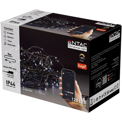Product Χριστουγεννιάτικα Λαμπάκια Entac IP44 120 LED Θερμό 9m Tuya base image