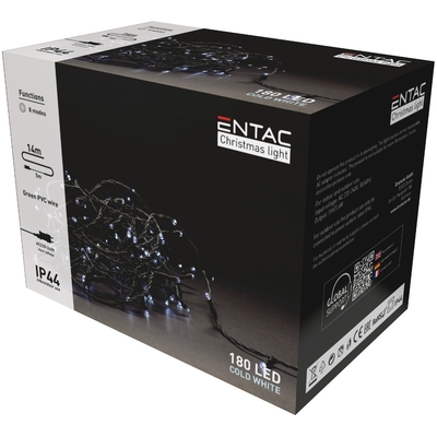 Product Χριστουγεννιάτικα Λαμπάκια Entac IP44 180 LED Ψυχρό 14m base image