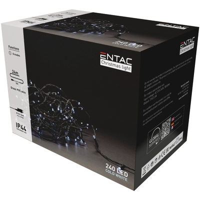 Product Χριστουγεννιάτικα Λαμπάκια Entac IP44 240 LED Ψυχρό 24m base image
