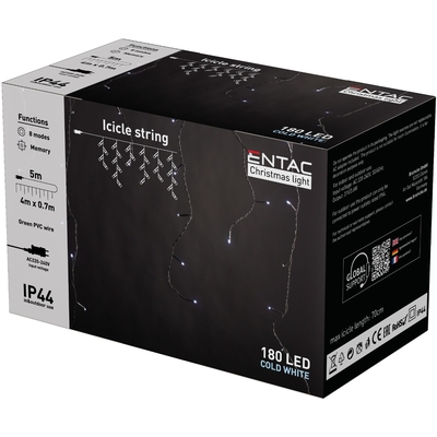 Product Χριστουγεννιάτικα Κουρτίνα Entac IP44 144 LED RGB 8x8 Λειτουργίες 1x1 base image