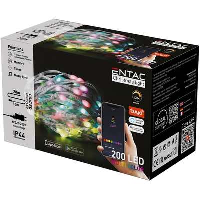 Product Χριστουγεννιάτικα Λαμπάκια Entac IP44 200 LED Σύρμα Πολύχρωμα Tuya APP base image