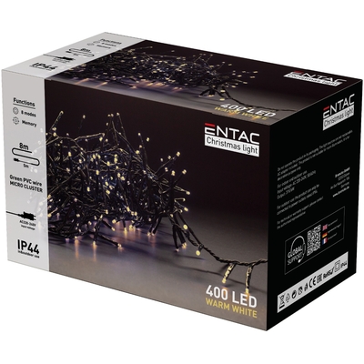 Product Χριστουγεννιάτικα Λαμπάκια Entac IP44 400 LED Ψείρες Πολύχρωμα 8m base image