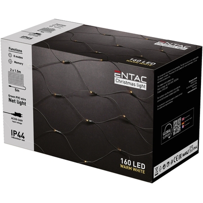 Product Χριστουγεννιάτικα Λαμπάκια Entac IP44 Net 160 LED 2m x 1,5m WW base image